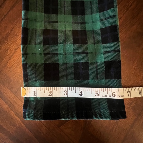 Talbots Women's Stretch Velveteen Straight Leg Holiday Plaid, Size 2P - Picture 12 of 13